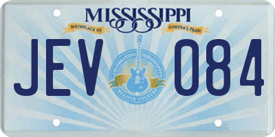 MS license plate JEV084