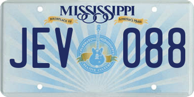 MS license plate JEV088