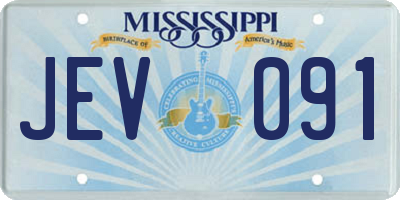 MS license plate JEV091