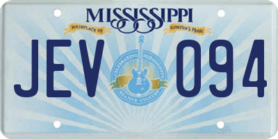 MS license plate JEV094