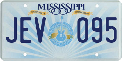 MS license plate JEV095