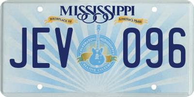 MS license plate JEV096