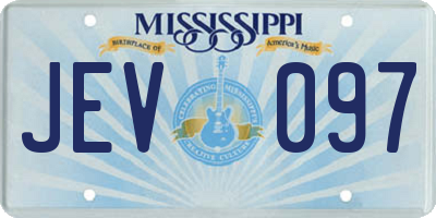 MS license plate JEV097