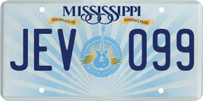 MS license plate JEV099