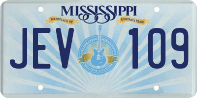 MS license plate JEV109