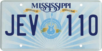 MS license plate JEV110
