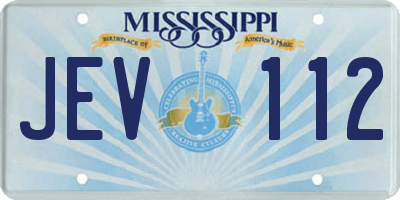 MS license plate JEV112