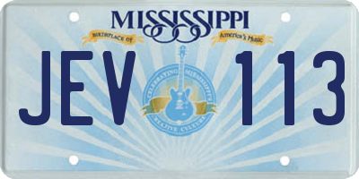 MS license plate JEV113