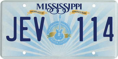 MS license plate JEV114