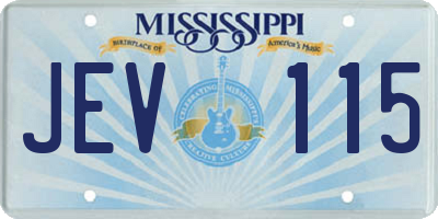 MS license plate JEV115