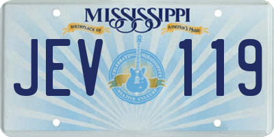 MS license plate JEV119