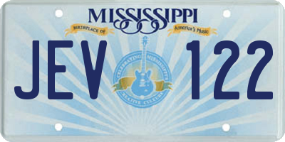 MS license plate JEV122