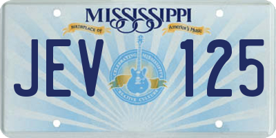 MS license plate JEV125