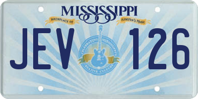 MS license plate JEV126