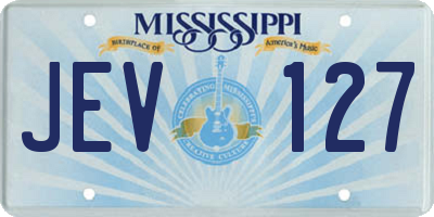 MS license plate JEV127