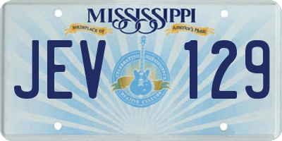 MS license plate JEV129