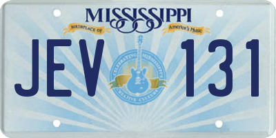 MS license plate JEV131