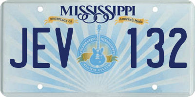 MS license plate JEV132