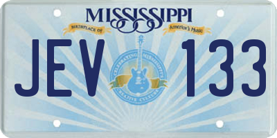 MS license plate JEV133