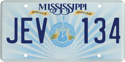MS license plate JEV134