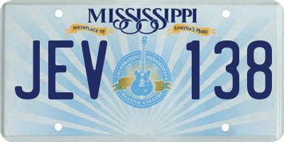 MS license plate JEV138