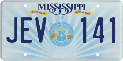 MS license plate JEV141