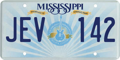 MS license plate JEV142