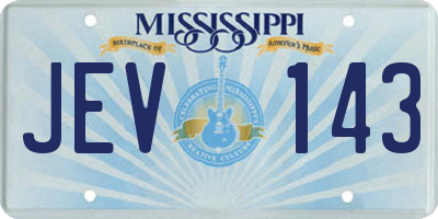 MS license plate JEV143