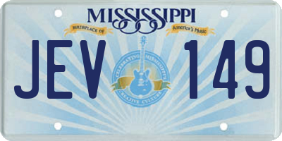 MS license plate JEV149