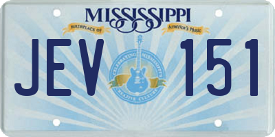MS license plate JEV151