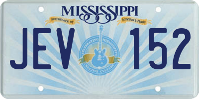 MS license plate JEV152