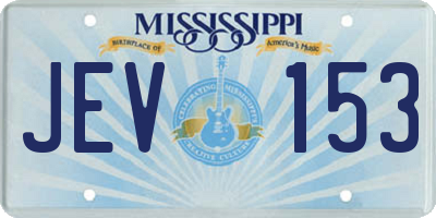 MS license plate JEV153
