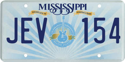 MS license plate JEV154
