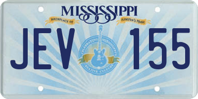 MS license plate JEV155