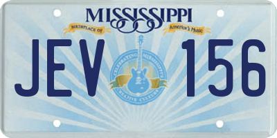 MS license plate JEV156