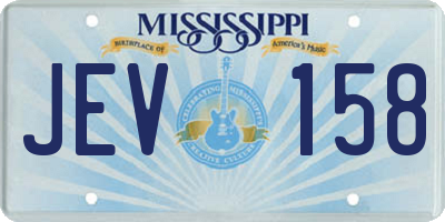 MS license plate JEV158