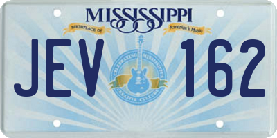 MS license plate JEV162