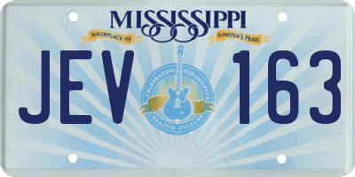 MS license plate JEV163