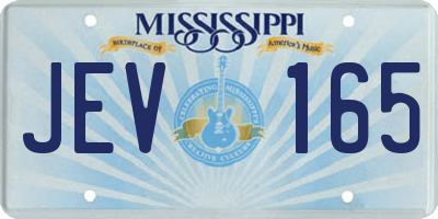 MS license plate JEV165
