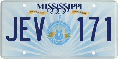 MS license plate JEV171