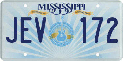 MS license plate JEV172