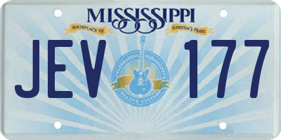MS license plate JEV177