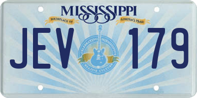 MS license plate JEV179
