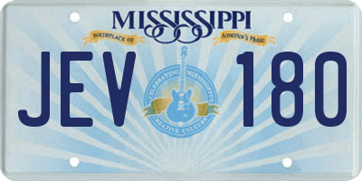 MS license plate JEV180