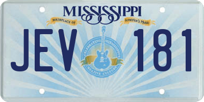 MS license plate JEV181