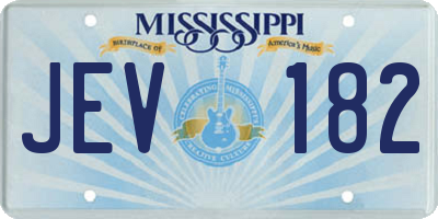 MS license plate JEV182