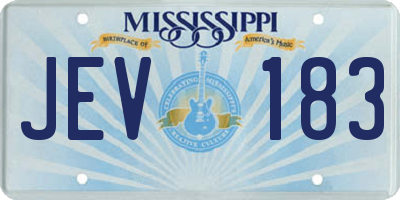 MS license plate JEV183