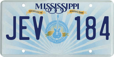MS license plate JEV184