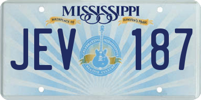 MS license plate JEV187