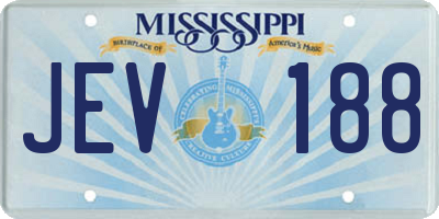 MS license plate JEV188